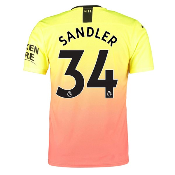 Camiseta Manchester City NO.34 Sandler 3ª 2019-2020 Naranja
